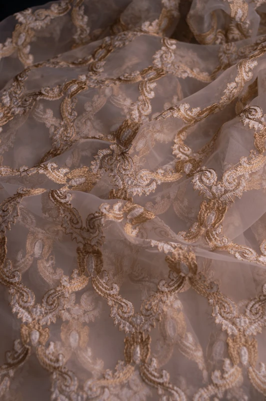 Golden Weaved Organza